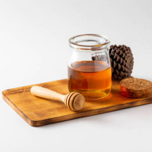Honey on white background