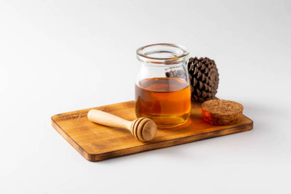 Honey on white background